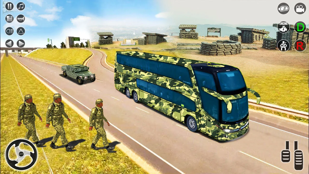 Army Bus Transporter Simulator - Gameplay image of android game