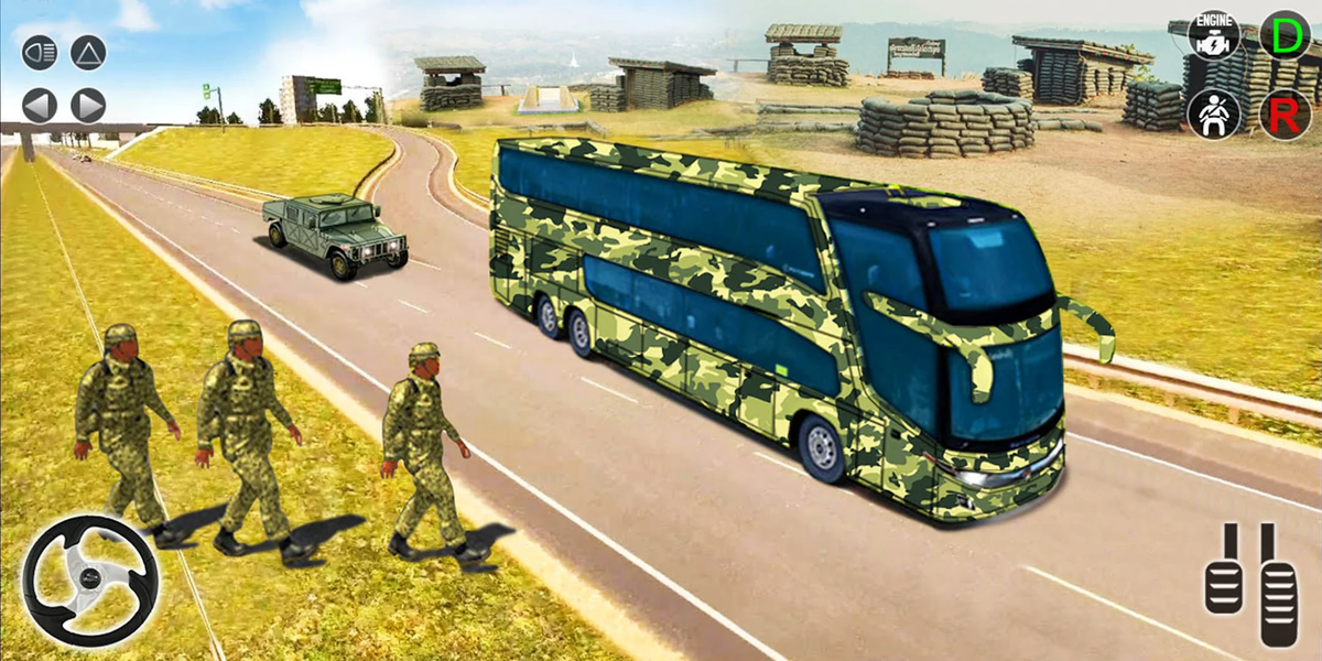 Army Bus Transporter Simulator - Gameplay image of android game