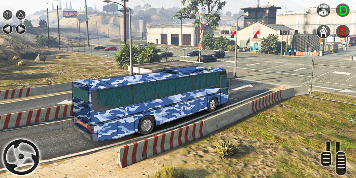 Army Bus Transporter Simulator - Gameplay image of android game