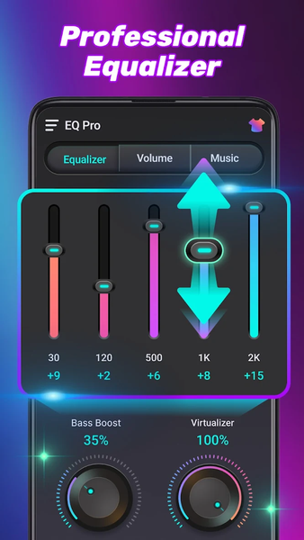 EQ Pro - Equalizer & Volume - عکس برنامه موبایلی اندروید