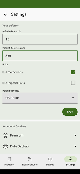 Food Cost Calculator - عکس برنامه موبایلی اندروید