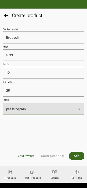 Food Cost Calculator - عکس برنامه موبایلی اندروید