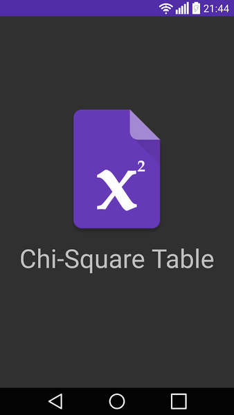 Chi-Square Table - Image screenshot of android app