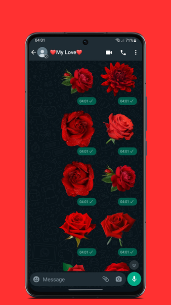 Stickers Love Flower WASticker - Image screenshot of android app