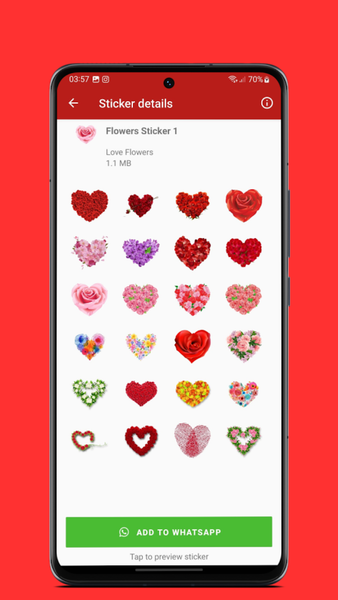 Stickers Love Flower WASticker - Image screenshot of android app