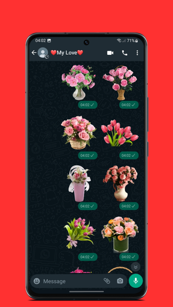 Stickers Love Flower WASticker - Image screenshot of android app