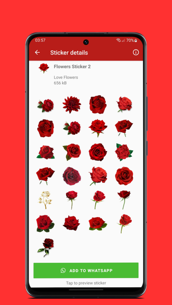 Stickers Love Flower WASticker - Image screenshot of android app
