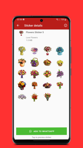 Stickers Love Flower WASticker - Image screenshot of android app