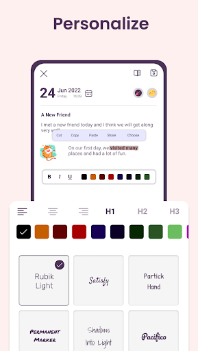 Daynote | Diary with Lock - عکس برنامه موبایلی اندروید