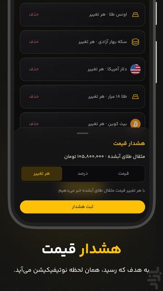 قیمت طلا ، دلار ، سکه ، ارز ، نفت - عکس برنامه موبایلی اندروید