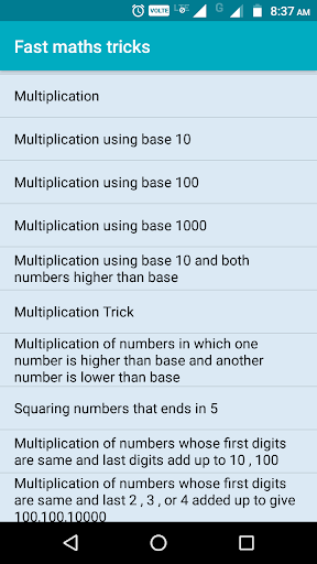 Fast math tricks - عکس برنامه موبایلی اندروید