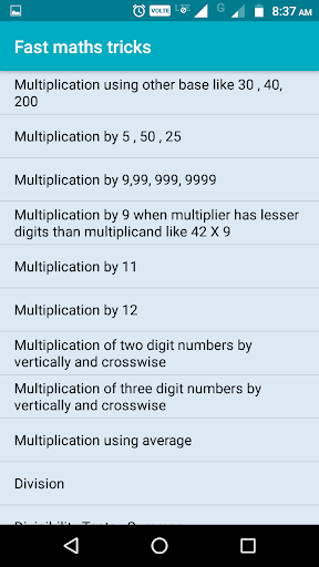 Fast math tricks - Image screenshot of android app