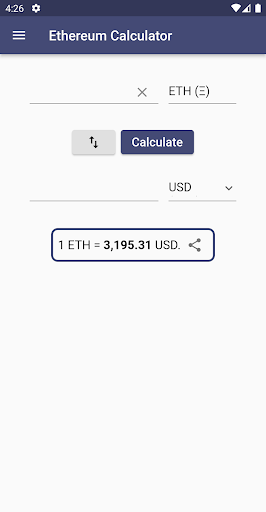 Ethereum Calculator - Image screenshot of android app