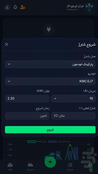 خودرو برقی ایران - عکس برنامه موبایلی اندروید