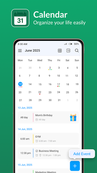 Calendar: Reminder your task - Image screenshot of android app