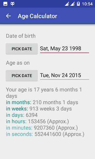 Age Calculator - Date and Calendar Calculator App - Image screenshot of android app