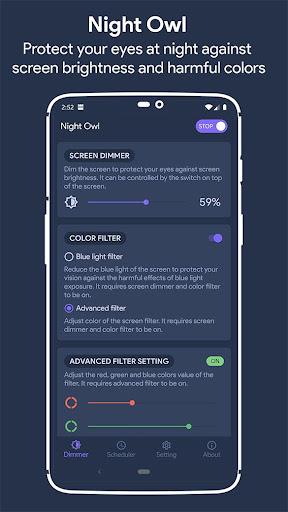 Night Owl - Screen Dimmer & Night Mode - عکس برنامه موبایلی اندروید