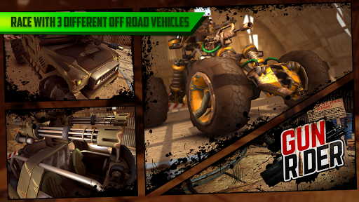 Gun Rider - Racing Shooter - Gameplay image of android game