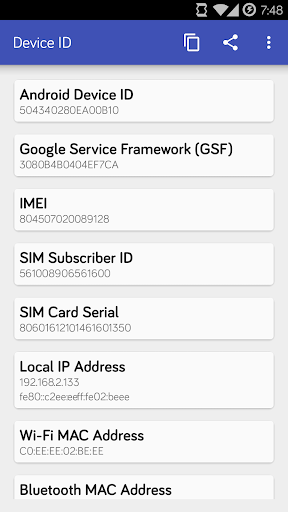 Device ID - Image screenshot of android app