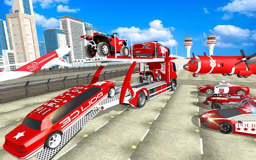 US Police ATV Quad Bike Plane Car Transport Games - Gameplay image of android game