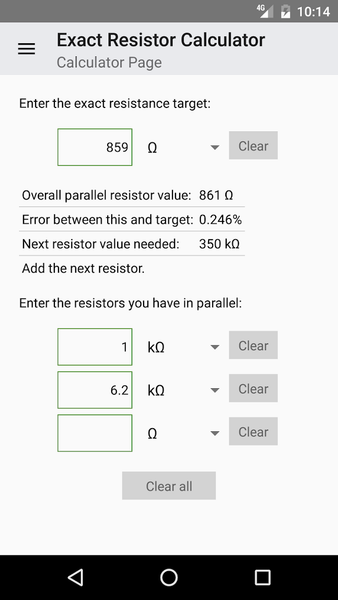 Exact Resistor Calculator - عکس برنامه موبایلی اندروید