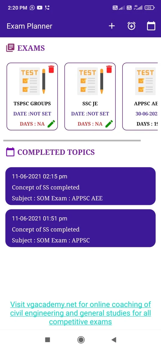 دانلود برنامه EXAM PLANNER APP اندروید | بازار