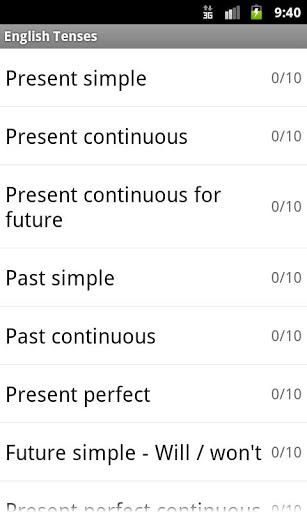 English Tenses - Image screenshot of android app
