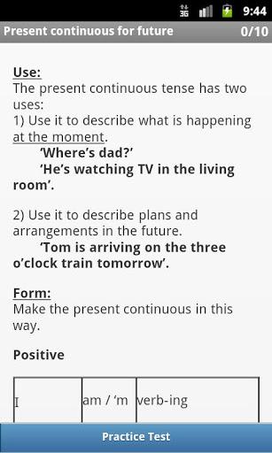English Tenses - Image screenshot of android app