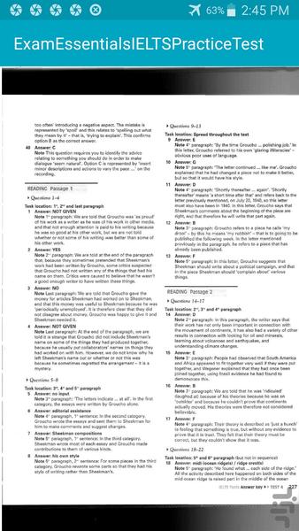 آزمون تمرینی ضروری آیلتس IELTS - Image screenshot of android app