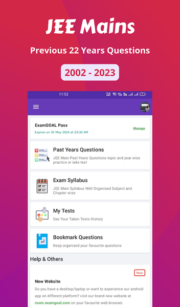 JEE Mains PYQ Questions - Image screenshot of android app