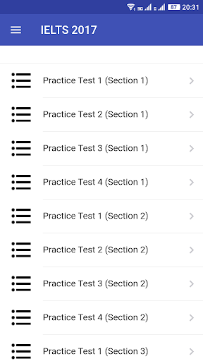 IELTS EXAM PRACTICE 2018 - عکس برنامه موبایلی اندروید