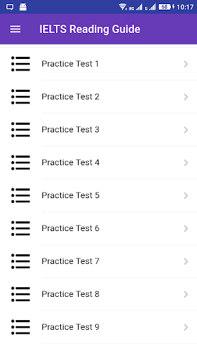 IELTS READING TESTS - Image screenshot of android app