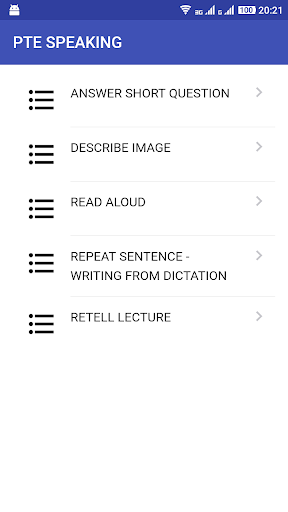 PTE SPEAKING PRACTICE TESTS - عکس برنامه موبایلی اندروید