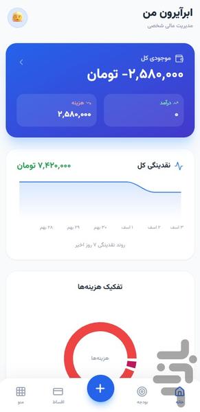 حسابداری شخصی ابرآیرون - عکس برنامه موبایلی اندروید