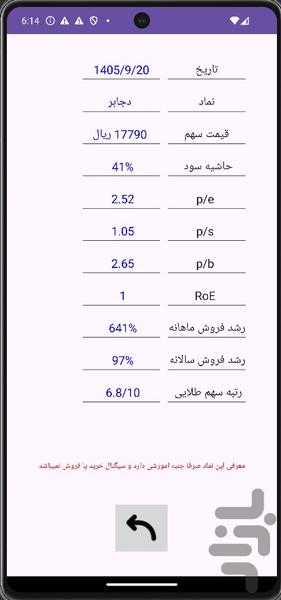 سهم طلایی-تحلیل بنیادی بورس - عکس برنامه موبایلی اندروید