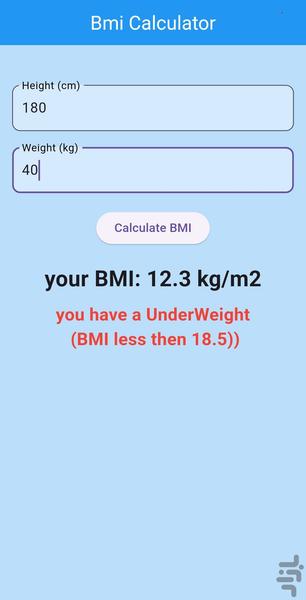 شاخص توده بدنی - Image screenshot of android app