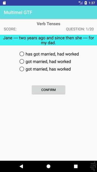 آموزش گرامر زبان انگلیسی - مولتیمدل - عکس برنامه موبایلی اندروید
