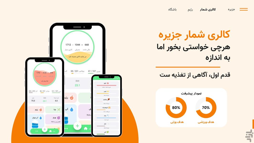 جزیره | کالری شمار , رژیم , باشگاه - عکس برنامه موبایلی اندروید