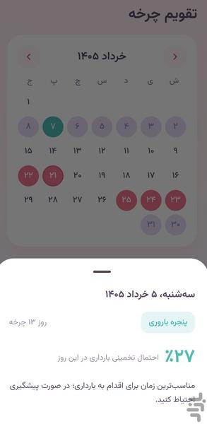 تقویم بانو - Image screenshot of android app