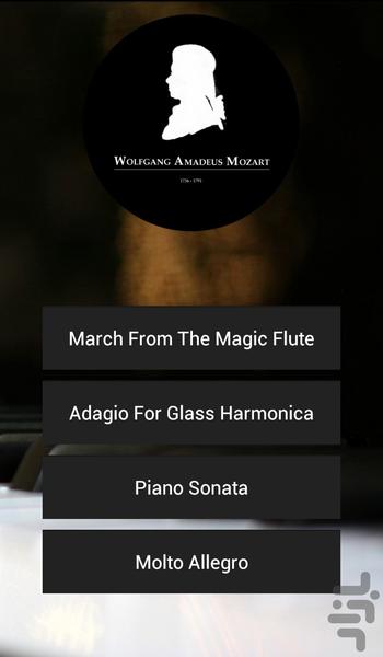 موسیقی موتسارت - عکس برنامه موبایلی اندروید