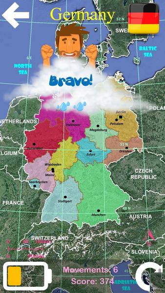 Geographic Puzzle - Gameplay image of android game