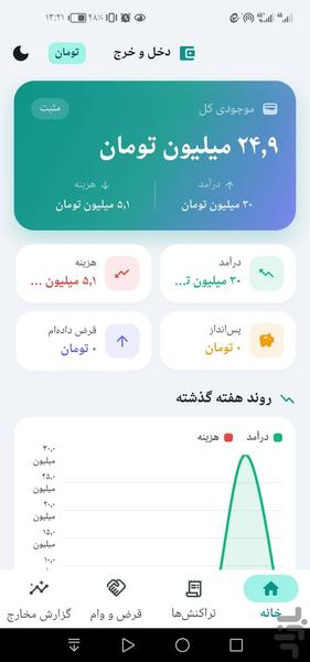 مدیریت مالی(خرج و مخارج) - Image screenshot of android app