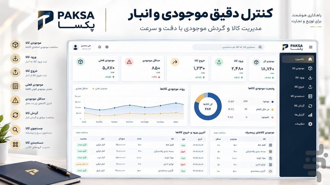 پکسا – مدیریت و حسابداری پخش - عکس برنامه موبایلی اندروید