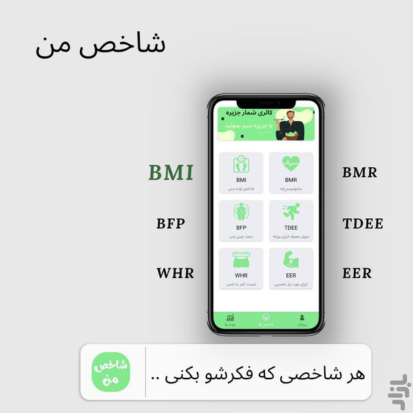 شاخص من , BMI و شاخص های بدن - Image screenshot of android app