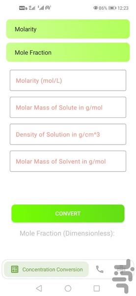 ابزار شیمی - عکس برنامه موبایلی اندروید