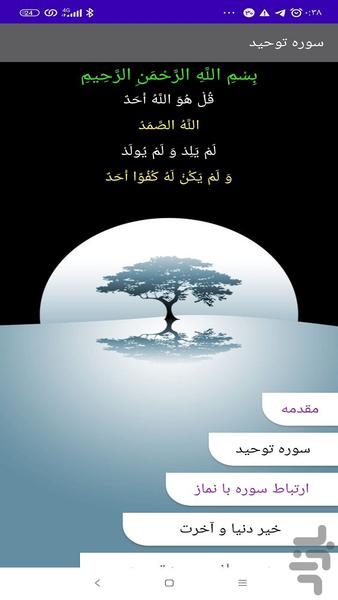 سوره توحید - Image screenshot of android app