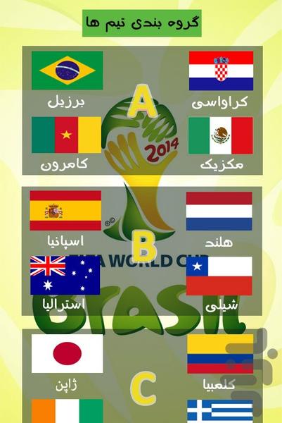 جام جهانی 2014 - عکس برنامه موبایلی اندروید
