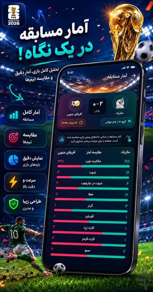 جام جهانی ۲۰۲۶ - عکس برنامه موبایلی اندروید