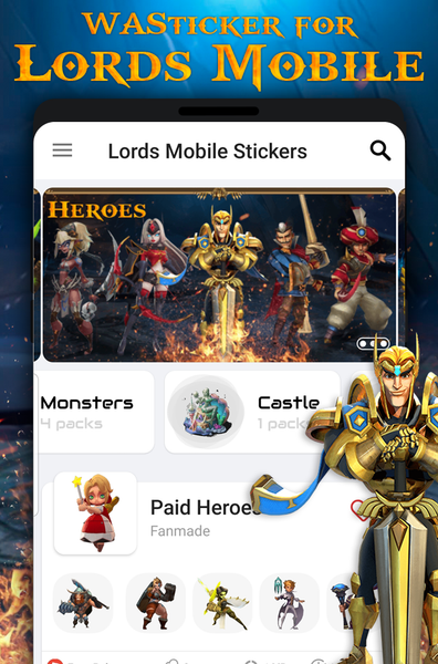 WAStickers For Lords Mobile - Image screenshot of android app