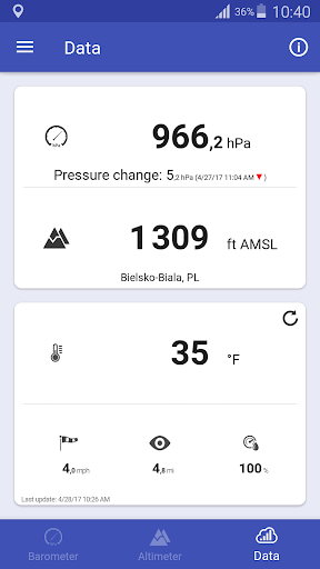 Barometer & Altimeter - Image screenshot of android app